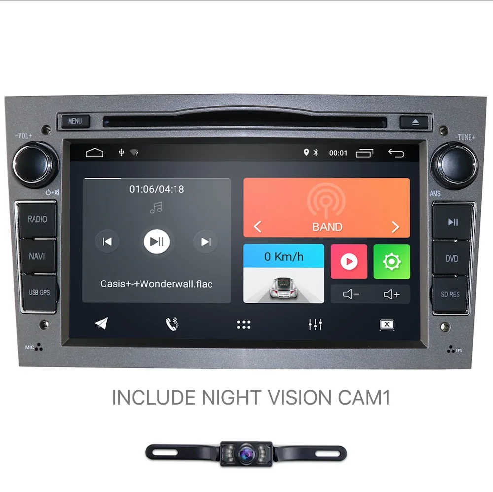 Android 9,0 4 ядерный ips экран DSP 2 DIN Автомобильный gps для opel Vauxhall Astra H G J Vectra Antara Zafira Corsa dvd-плеер - Цвет: Gray Add Cam1