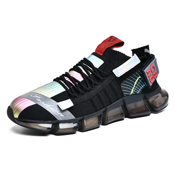 

2020 New Men Casual Comfortable Shoes Fashion Male Sneakers Air Cushion Breathable Sports Running Shoes PU Mesh Tenis Masculino