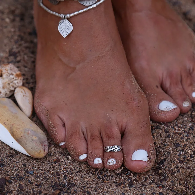 

Europe And America Hot Sales New Style Simple Totem Decorative Pattern Summer Versatile Joints Ring Beach Toe Ring J116