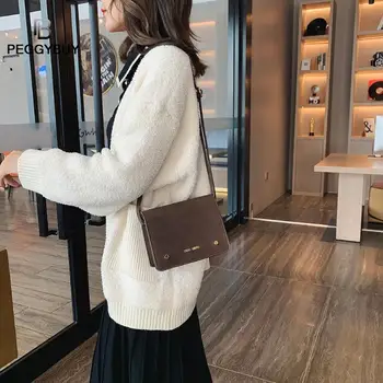 

Women Casual Solid Flap Leather Wild Shoulder Bag Messenger Bag Messenger Shoulder Bag Leather Satchel Flap Crossbody Handbag