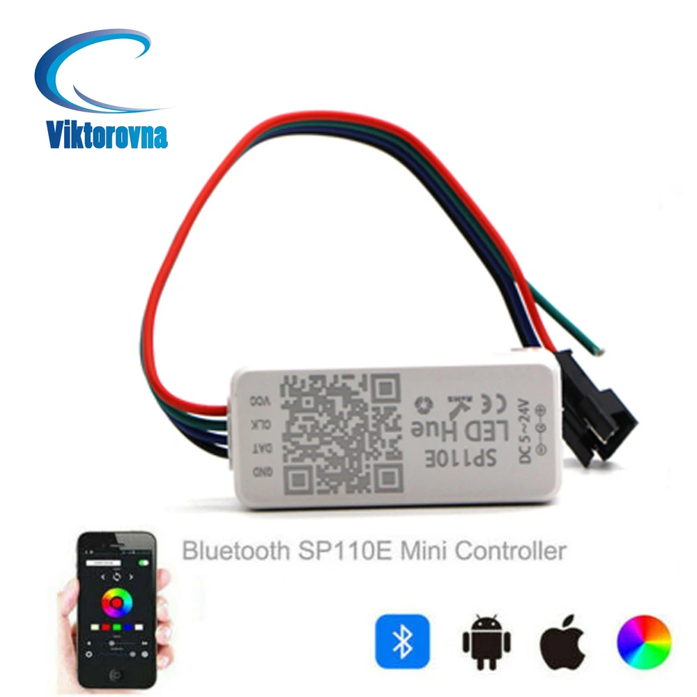 Bluetooth-Контроллер SP110E совместимый с пиксельной подсветкой WS2811 WS2812B SK6812 RGB RGBW APA102