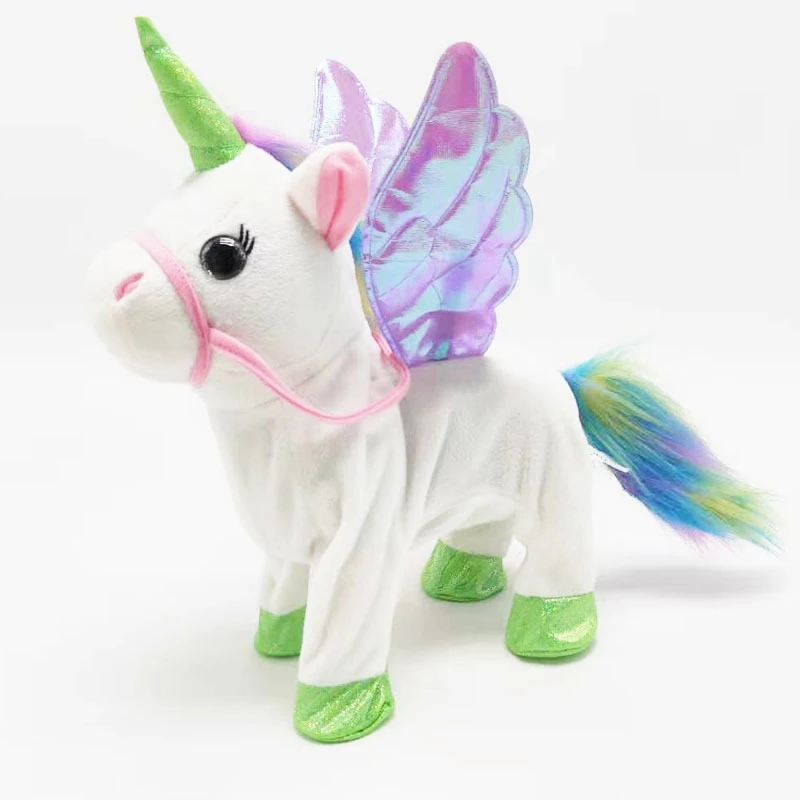 Единорог Плюшевые Животные Кукла пение поводок Pegasus электрические плюшевые игрушки для детей мягкие куклы бегать танцы Единорог детская игрушка, подарок - Цвет: TOY131-3