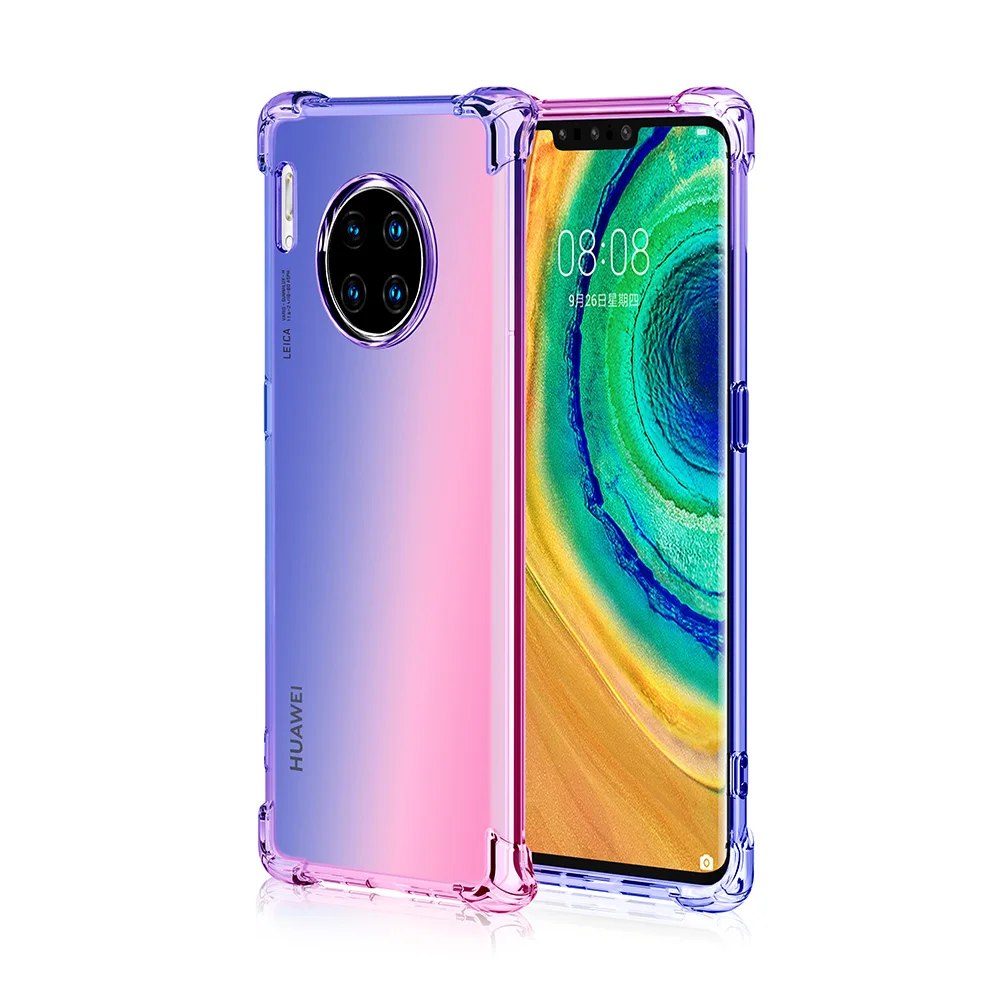 20 шт градиентный силиконовый чехол для huawei mate 30 PRO/mate 20X/mate 20 Lite чехол s Мягкий ТПУ противоударный чехол Чехлы tok husa kryt