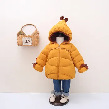 

Kids Snowsuits Winter Boy Girl Cute Kids Outfits Windproof Winter Solid Coat Hooded Warm Outwear Casual Jacket Clothes Y824