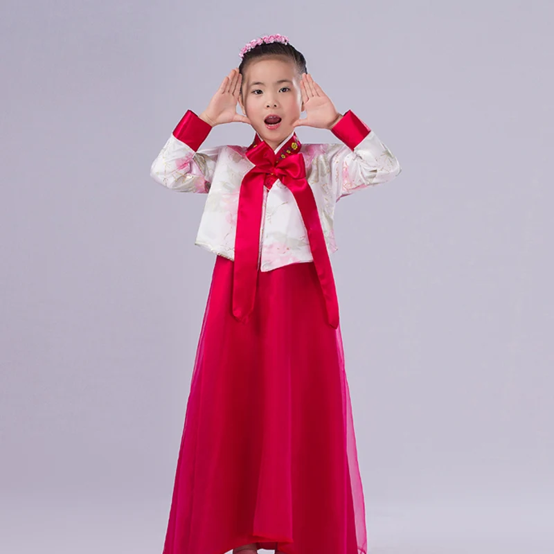 6 видов цветов, традиционная корейская одежда для девочек, праздничный наряд ханбок, танцевальный костюм для сцены, корейское модное платье - Цвет: Color2