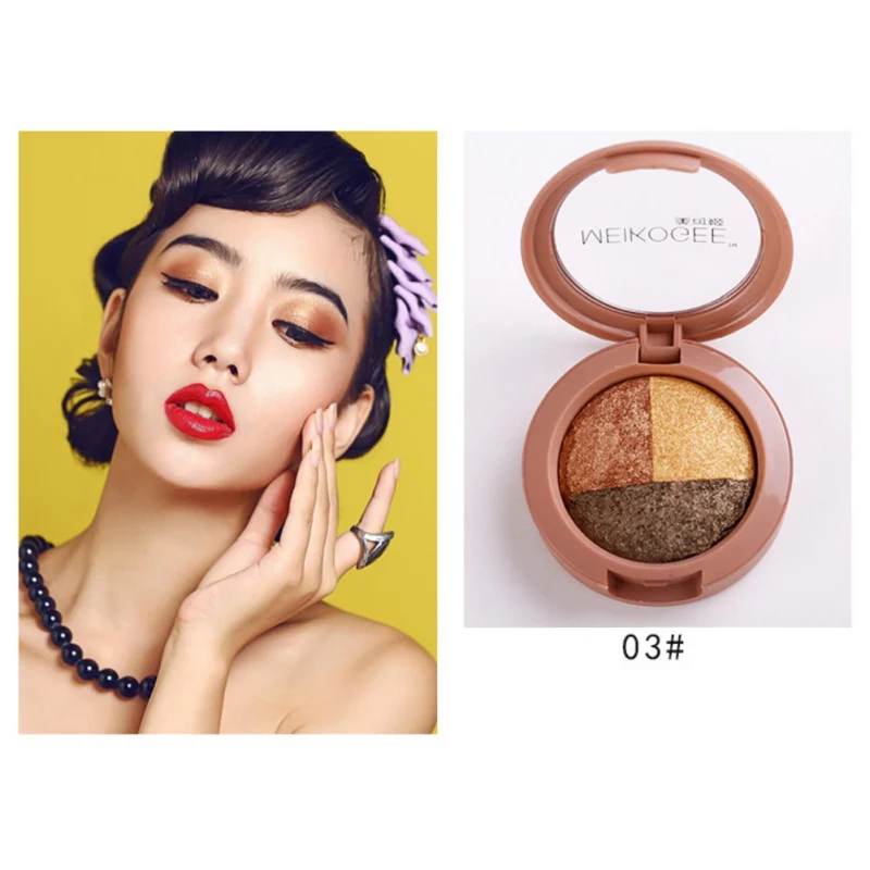 Hot Sale Chic 3 Color Eyeshadow Palette Smoked Earth Fruit Style Eye Shadow Baking Powder Eyeshadow Palette Eye Makeup