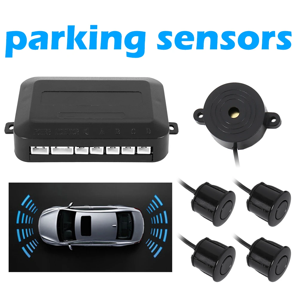  Car Parking Sensor with 4 Sensors Buzzer 22mm Kit Reverse Backup Radar Sound Alert Indicator Probe 