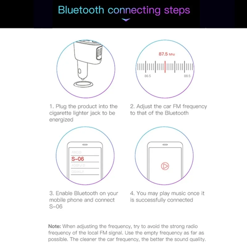 Популярный автомобильный беспроводной Bluetooth V4.2 fm-передатчик MP3-плеер 3.4A двойной USB Автомобильное зарядное устройство