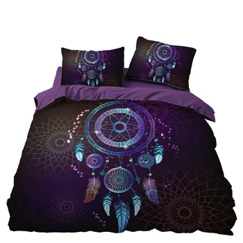 

Purple Dreamcatcher Indian Bedding Set Bedroom Decor Bedspread Microfiber Hypoallergenic Zipper 1PC Duvet Cover Pillowcase