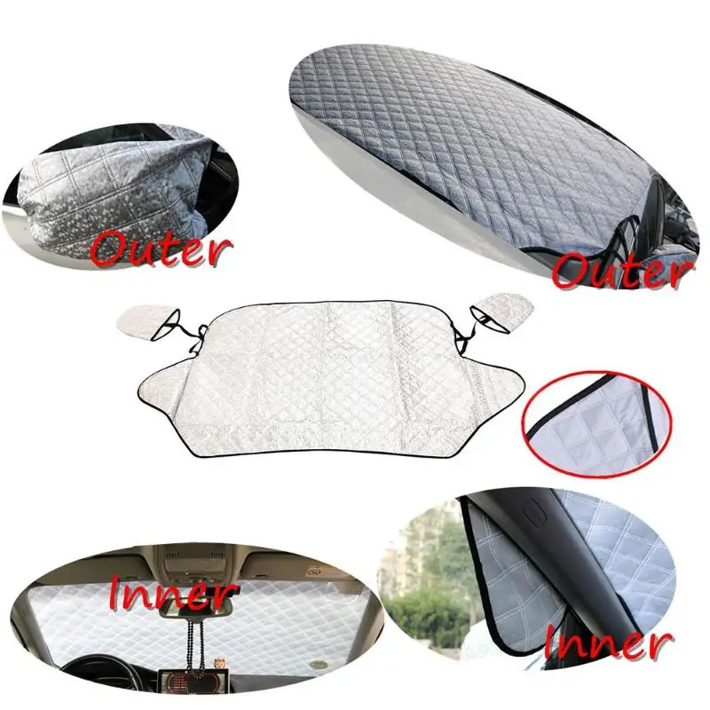 Car SUV Windshield Cover Snow Ice Shield Sun Shade with Side Mirror Covers