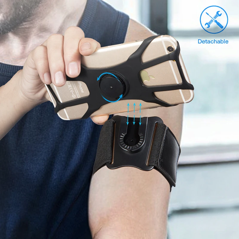 Removable rotating arm wrist strap sports mobile phone cover running bag riding | Мобильные телефоны и аксессуары