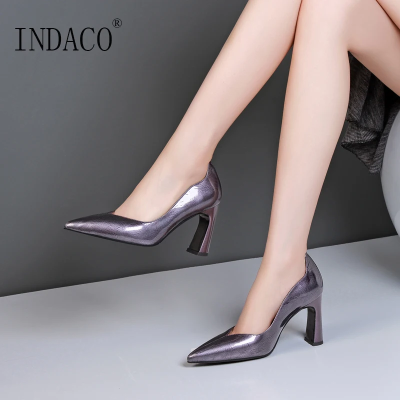 

Women High Heels Leather Fahion Buckle Purple Pumps 8.5cm Sexy Women Spring Shoes