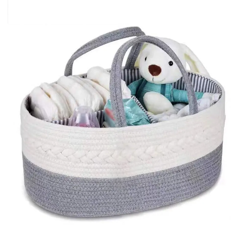 

Baby Diaper Storage Box 100% Cotton Rope Baby Room Diaper Storage Basket Diaper Storage Box Suitable For Wet Wipes Toy Storage