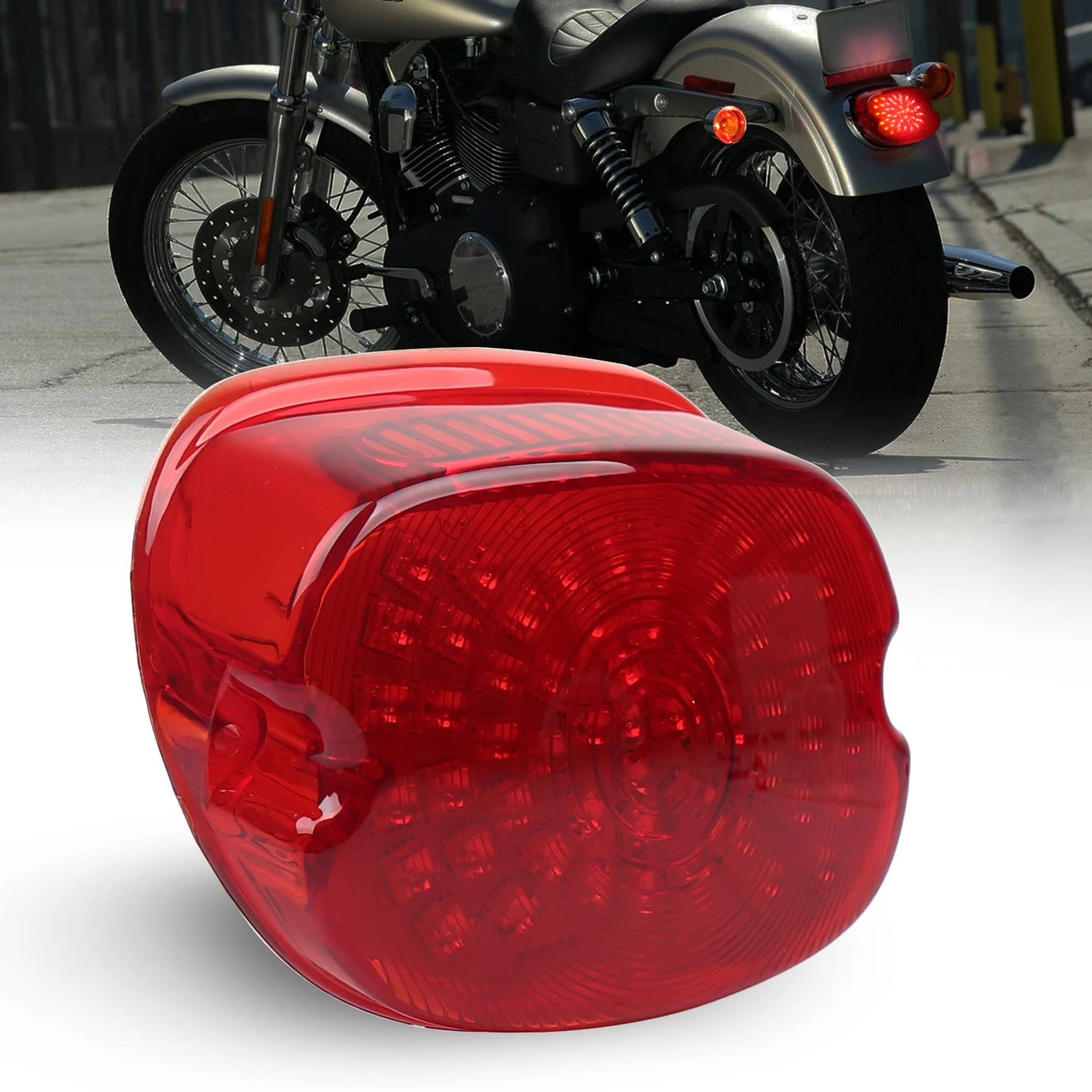 Motorcycle Red LED Taillight License Plate Light For Harley Softail FLST FXST Motorcycle Red LED Taillight License Plate Light For Harley Softail FLST FXST