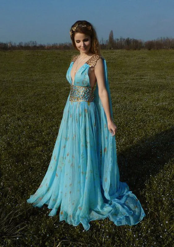 

2019 Fashion Women Ladies Solid Sleeveless Deep V neck Slim Formal Party Cosplay Summer Dress