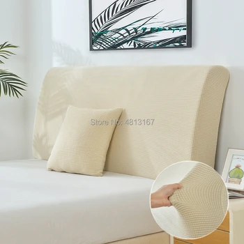 

Stretch Bed Head Cover All-inclusive Headboard Slipcover Dustproof Protector Cover High Elastic Solid Color