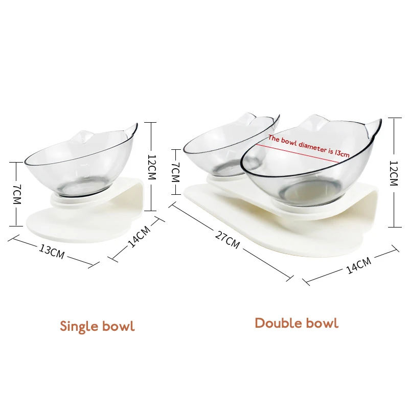 Tilt non-slip cat bowl double-layer pet bowl overhead standing pet food and water bowl for cat and dog feeder pet supplies