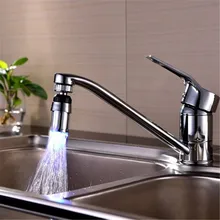 Светодиодный смеситель для кухни с изменяемой цветовой температурой, 1 шт., вращающийся на 360 градусов, светодиодный кран для кухни, 1107#3