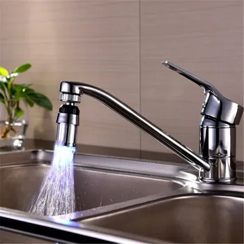 

Kitchen Color Temperature Change LED Faucet 1PC 360 Degree Rotation Water Power LED Faucet Kitchen 1107#3
