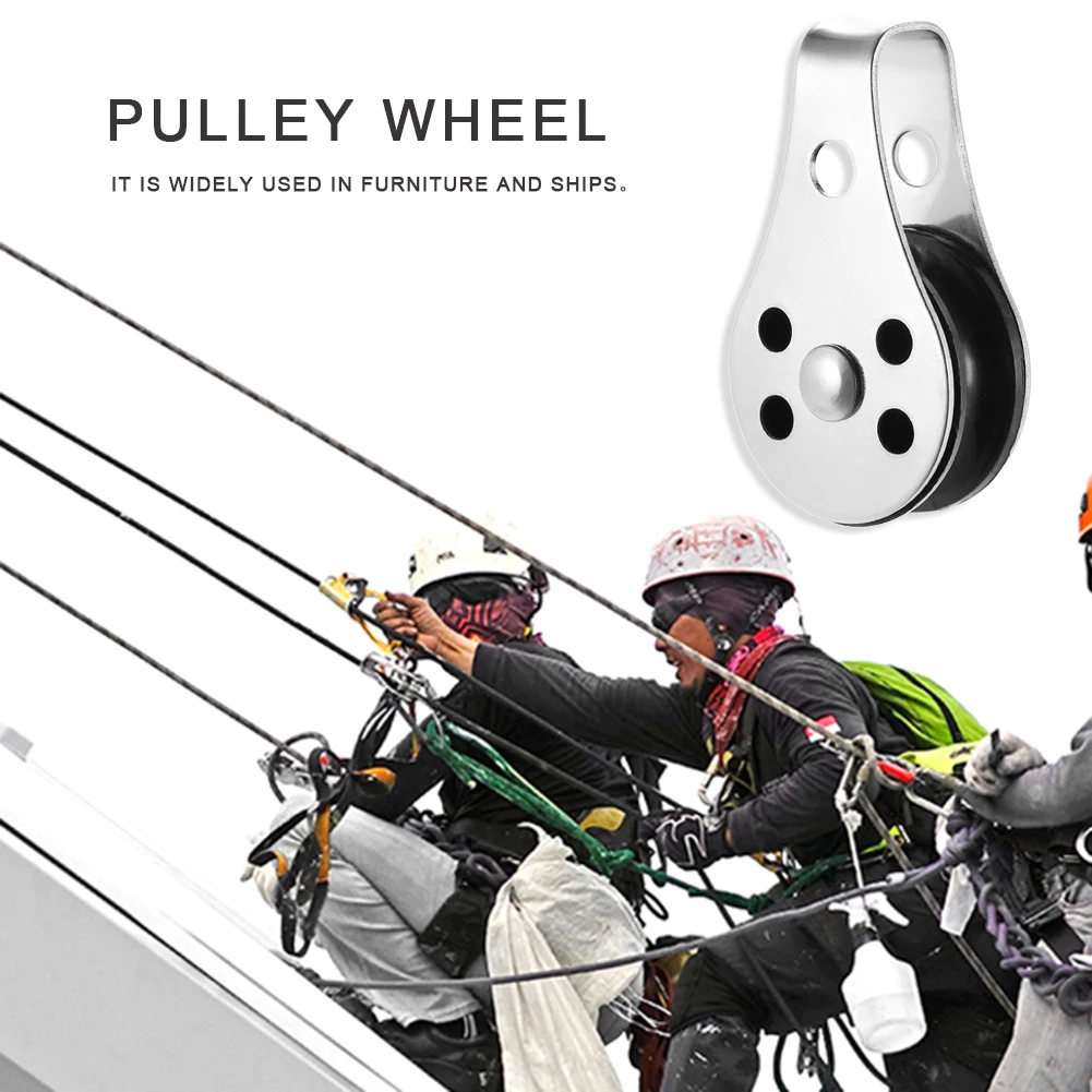 Stainless Steel Pulley Single Wheel Load Bearing Swivel Lifting Rope Pulley Strong Load Bearing Ability Lifting Rope lifting rope pulley
