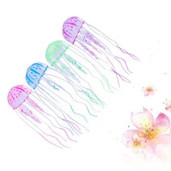 

4PCS Luminous Simulation Jellyfish Artificial Jellyfish Adornment Creative Decor for Aquarium Fish Tank (Random Color)