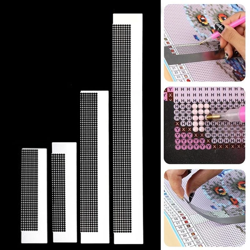 punch craft embroidery Stainless Steel Diamond painting Net Ruler Painting Ruler Diamond Painted Ruler 50 Grids141mm DIY Needlework Tool Accessory art felting