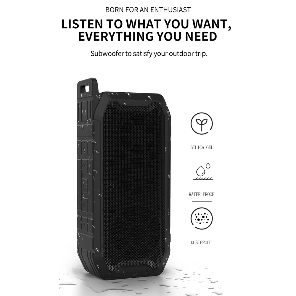KISSCASE IPX7 водонепроницаемый bluetooth динамик наружный Bluetooth 5,0 беспроводной bluetooth динамик Колонка сабвуфер музыкальный звуковой ящик светодиодный