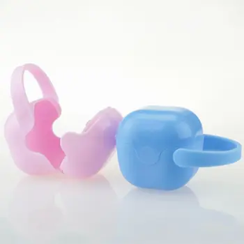 

6.2x6.2cm Square Shaped Baby Pacifier Storage Holder Case Dustproof Infant Finger Toothbrush Portable Carrying Box Container