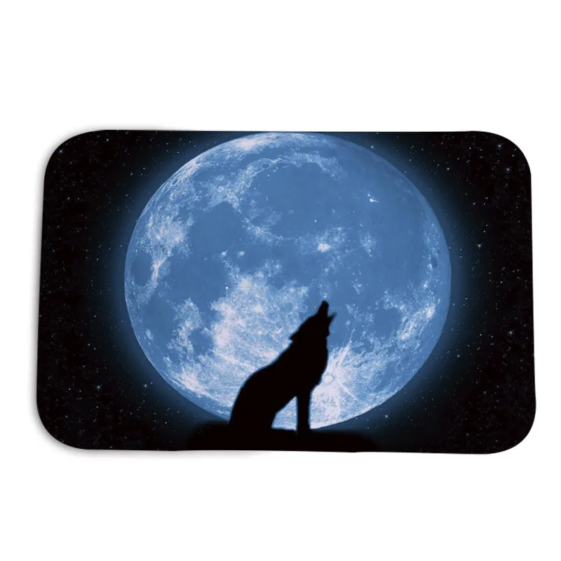 Style 2 big moon Мульти-стиль 3D ванная комната Противоскользящий коврик и кухня влагопоглощающий коврик фланель Ванная комната дверной коврик украшение для дома - Цвет: Style 2 big moon