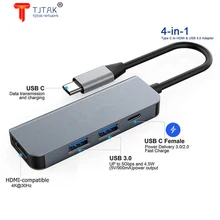 

TJTAK Type C to HDMI-compatible 4K USB C 3.0 Adapter for MacBook Samsung S8 Dex Huawei P30 Dock Xiaomi 10 Projector TV Monitor