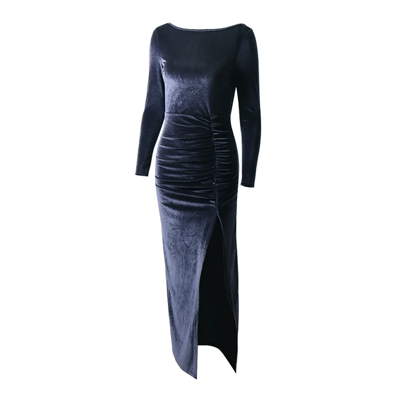 velvet bodycon maxi dress