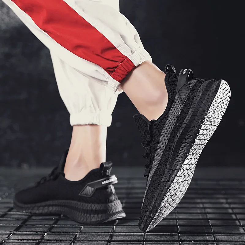 

New Style Summer Fly Woven MEN'S SHOES Breathable Athletic Shoes Wear-Resistant Casual Running Shoes Mesh Shoes