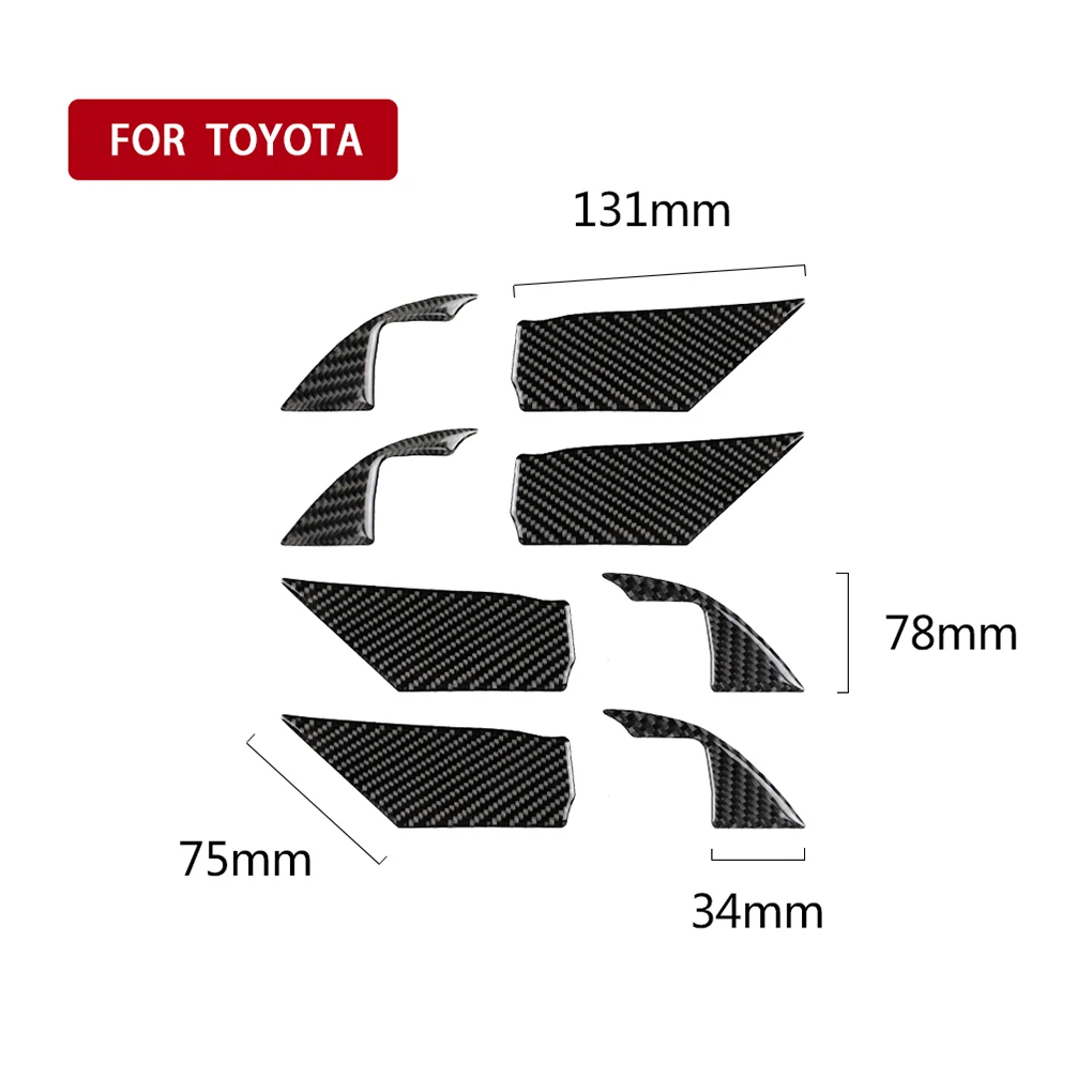 Replacement For Toyota Camry- 8pcs/set Inner Door Handle Cover Carbon Fiber Handle Bowl Trim