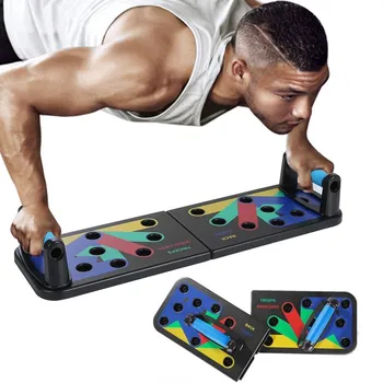 

2020 9 In 1 Foldable Push Up Rack Board Muscle Exercise Body Building Adjustable Push-up Stands Comprehensive Fitness Equipment