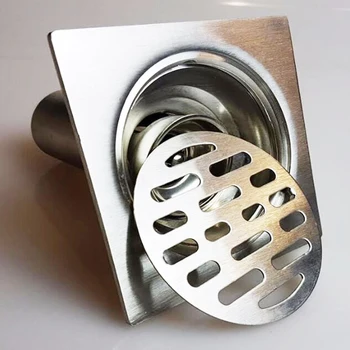 

Precision Mirror Polishing Floor Drain 100X100X 55mm Modern Polished Chrome