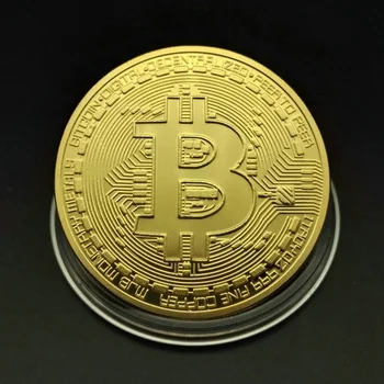 

Gold Bitcoin Commemorative Round Collectors Coin Bit Coin is Gold Plated Coins