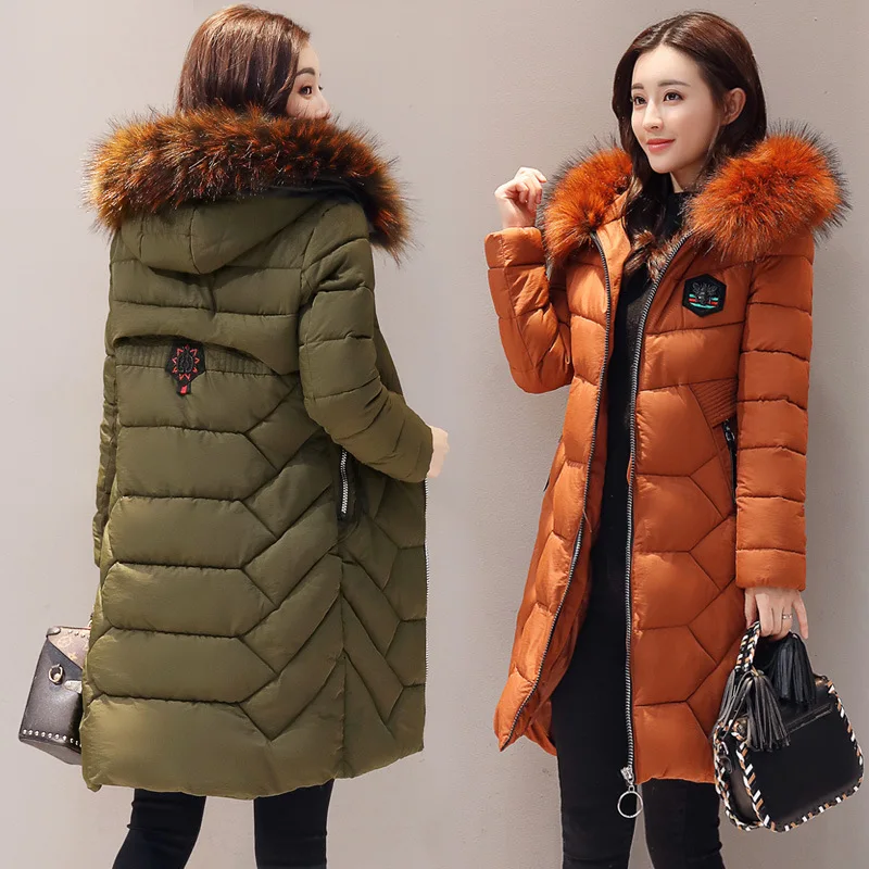 

2018 New Style Cotton-padded Clothes Women's Mid-length down Jacket Cotton-padded Clothes Korean-style Fashion Slim Fit Slimming