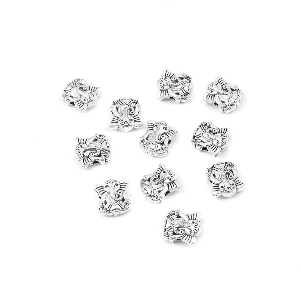 DoreenBeads цинковый бусины вставки из сплава слон животное корпус серебристого Цвет