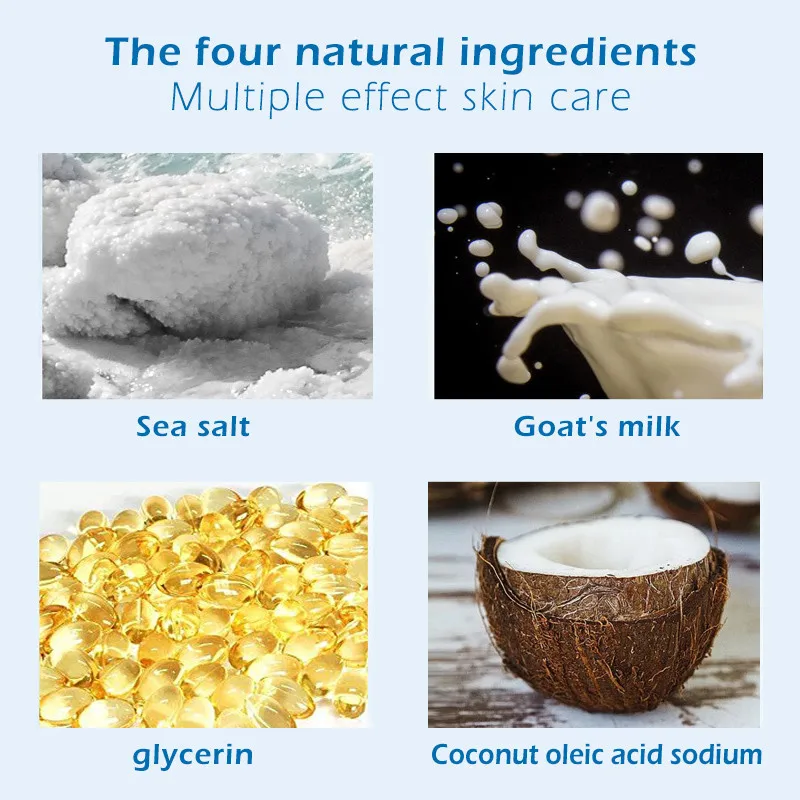 Glycerin Soap Making Soap Base Sea Salt Cleaner Removal Pimple Pores Acne Treatment Goat Milk Moisturizing Face Wash soap base