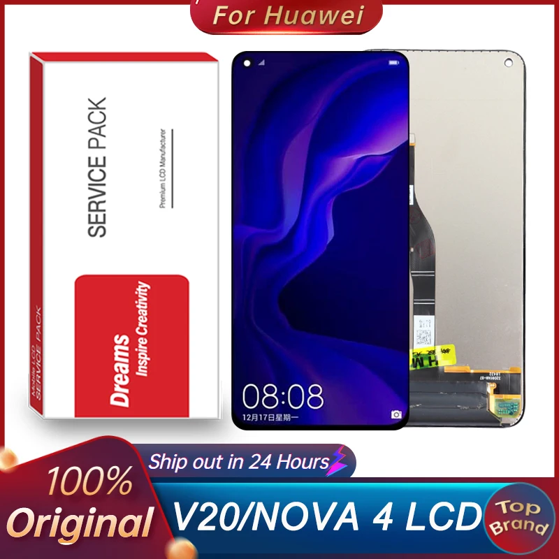 100% Оригинальный ЖК-дисплей для Huawei Honor View 20 дигитайзер в сборе сенсорный дисплей