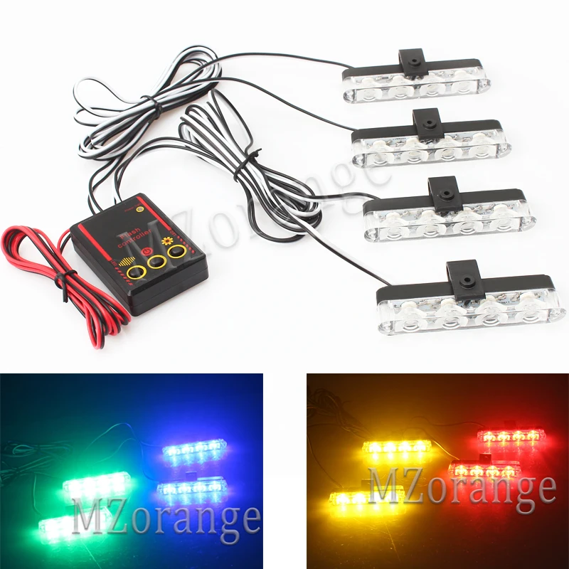 

4x4 LED police lights led strobe lights on a car Flash Light stroboscopes for cars police light police flashes fso flash on auto