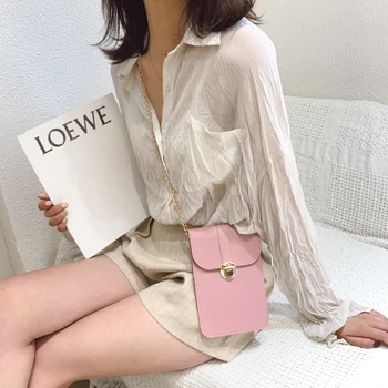 

Women Mobile Phone Pouch Fashion Small Shoulder Purse Classic Texture Delicate Creative Female Mini Crossbody Bags