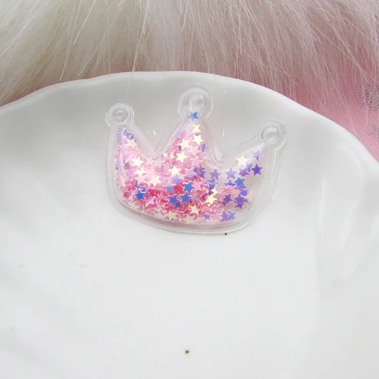 Crown Pink 20 шт прозрачный блеск зыбучие пески Корона блестки ремесло декоративное DIY девушка ювелирное изделие в виде заколки ремесла материал милый орнамент патч - Цвет: Crown Pink