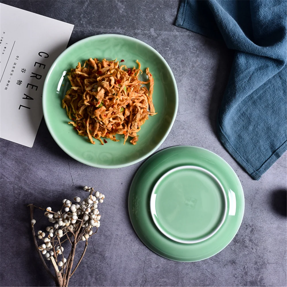 

Plates for Salad Microwave Safe Fruit Sushi Sauce Seasoning Dish Ceramic Combination Dinnerware Decor Rose Porcelain Tableware