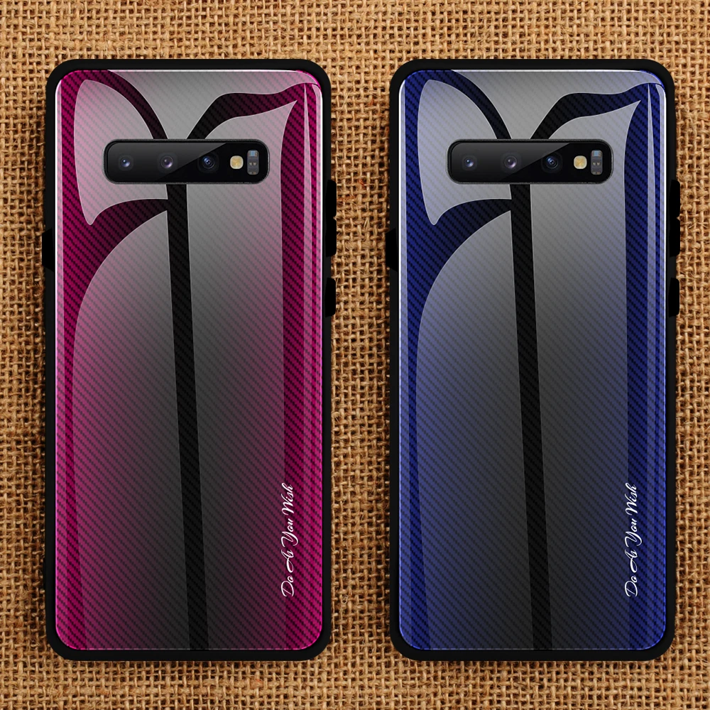 Для samsung Galaxy s10 9 8 plus lite Note градиентная текстура чехол из закаленного стекла для Galaxy A90 80 70 50 30 20s Роскошный чехол для телефона