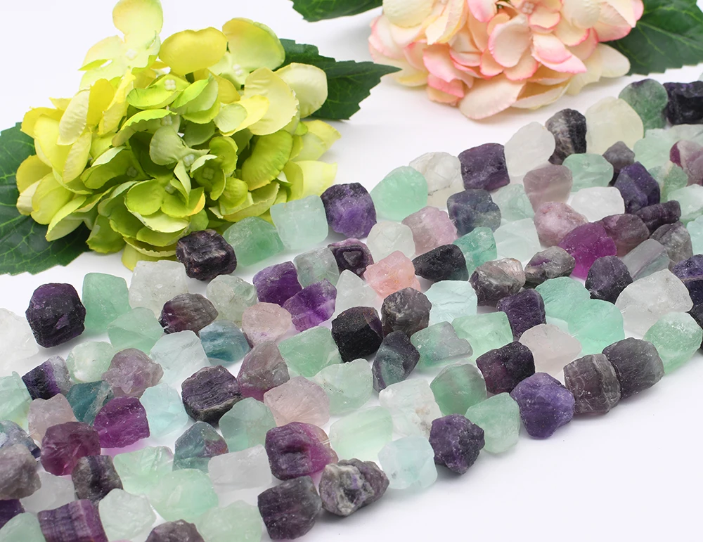 13-15x18-22mm Natural Colotful Fluorite Loose Spacer Beads Stone Beads For DIY Necklace Jewelry Making 15