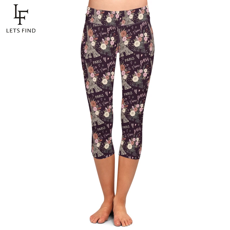 LETSFIND 220gsm Double Side Brushed Milk Silk Print Women Material Mid-Calf Leggings Fashion High Waist Plus Size Capri Leggings LETSFIND 220gsm Double Side Brushed Milk Silk Print Women Material Mid-Calf Leggings Fashion High Waist Plus Size Capri Leggings