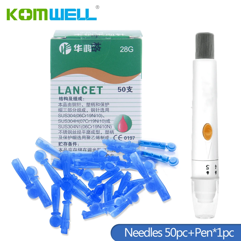 100pcs/300pc Pack 28g With Pen Device Disposable Needles Blood Glucose