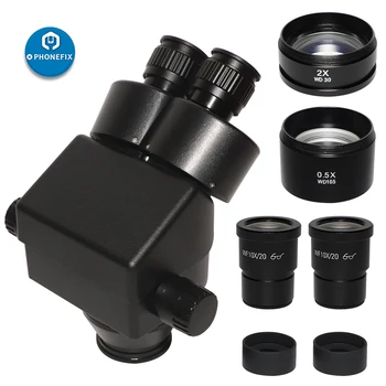 

Binocular Microscope 3.5X-90X 7X-45X Simul-Focal Zoom Stereo Microscope Head + 0.5X 2.0X Auxiliary Lens Phone PCB Chip Repair