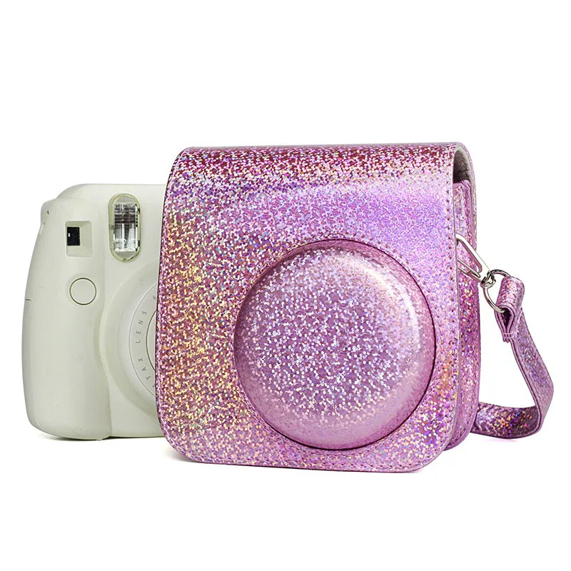 Fujifilm Instax Mini 9 Mini 8 мгновенная пленка камера Чехол голографический Кристалл Блестящий лазер наплечный ремень сумка защитный чехол